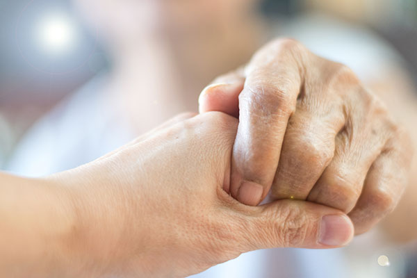 close-up of two hands holding